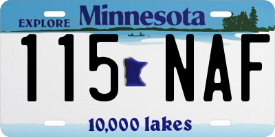 MN license plate 115NAF