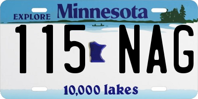 MN license plate 115NAG