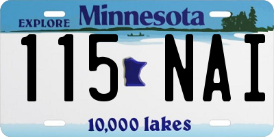 MN license plate 115NAI