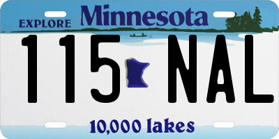 MN license plate 115NAL