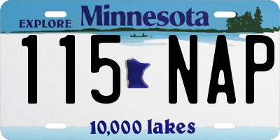 MN license plate 115NAP