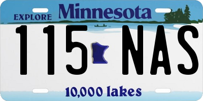 MN license plate 115NAS