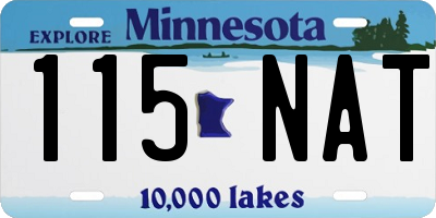 MN license plate 115NAT