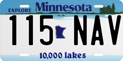 MN license plate 115NAV
