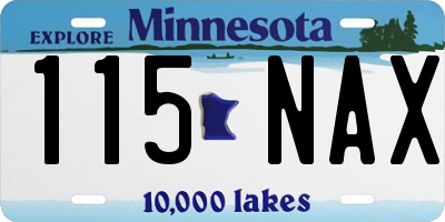 MN license plate 115NAX