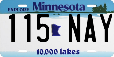 MN license plate 115NAY