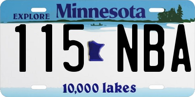 MN license plate 115NBA