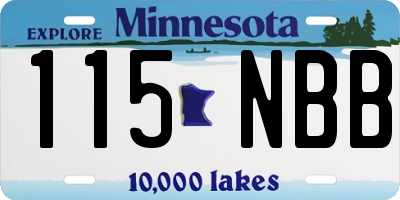 MN license plate 115NBB
