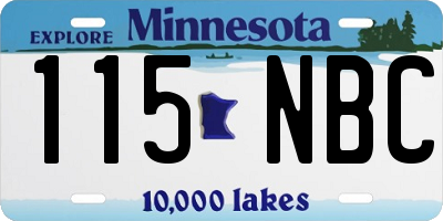 MN license plate 115NBC