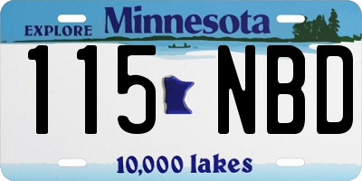 MN license plate 115NBD