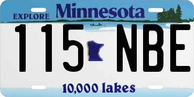 MN license plate 115NBE