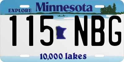 MN license plate 115NBG