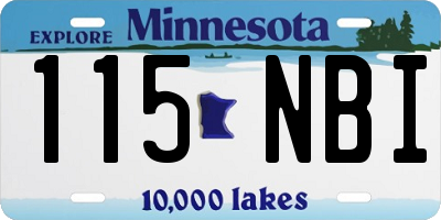 MN license plate 115NBI