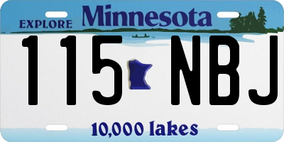 MN license plate 115NBJ