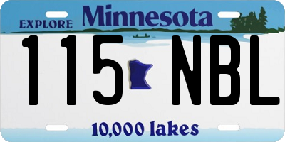 MN license plate 115NBL