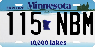 MN license plate 115NBM