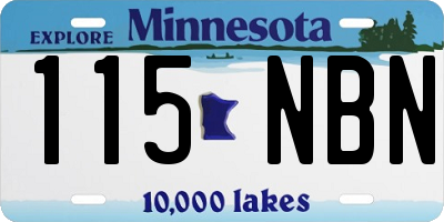 MN license plate 115NBN