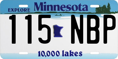 MN license plate 115NBP