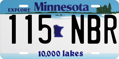 MN license plate 115NBR