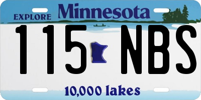 MN license plate 115NBS
