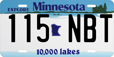 MN license plate 115NBT
