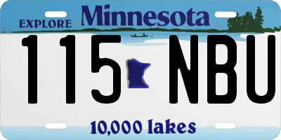 MN license plate 115NBU