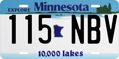 MN license plate 115NBV