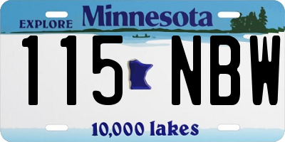 MN license plate 115NBW