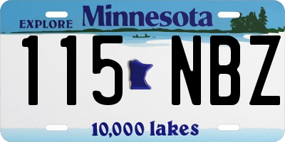 MN license plate 115NBZ