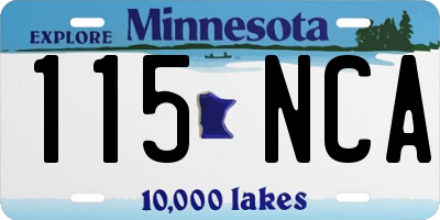MN license plate 115NCA
