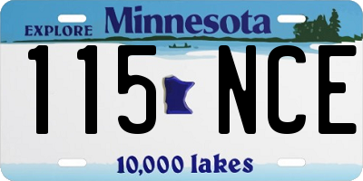 MN license plate 115NCE