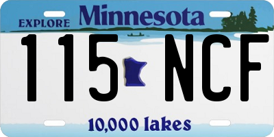 MN license plate 115NCF