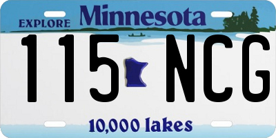 MN license plate 115NCG
