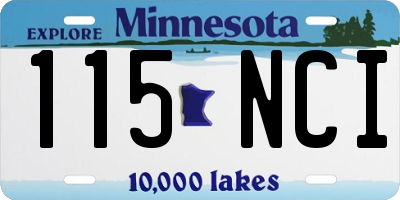 MN license plate 115NCI
