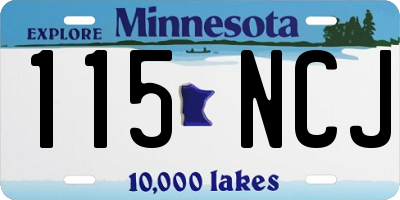 MN license plate 115NCJ