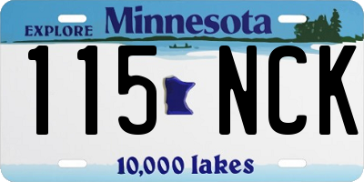 MN license plate 115NCK