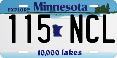 MN license plate 115NCL