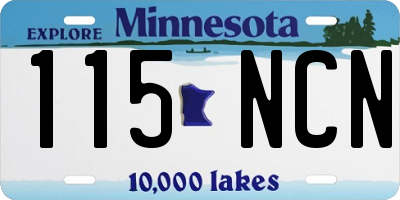 MN license plate 115NCN
