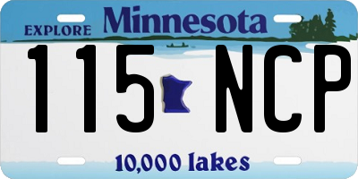 MN license plate 115NCP