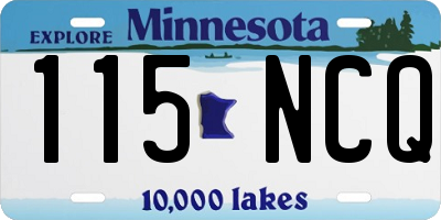 MN license plate 115NCQ