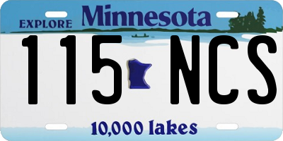 MN license plate 115NCS