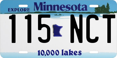 MN license plate 115NCT