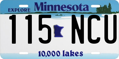 MN license plate 115NCU
