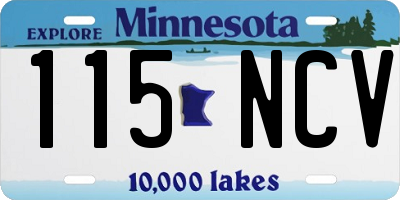 MN license plate 115NCV