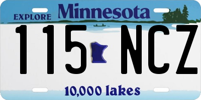 MN license plate 115NCZ