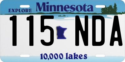 MN license plate 115NDA