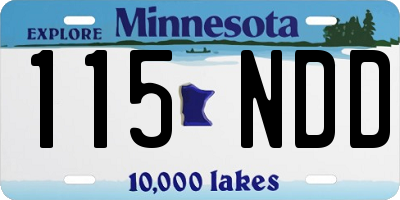 MN license plate 115NDD