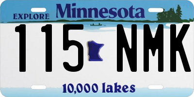 MN license plate 115NMK