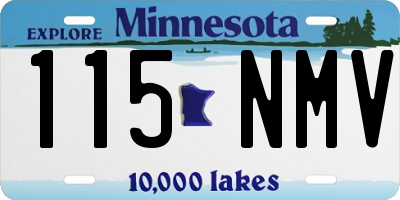 MN license plate 115NMV