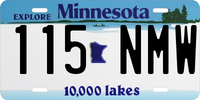 MN license plate 115NMW